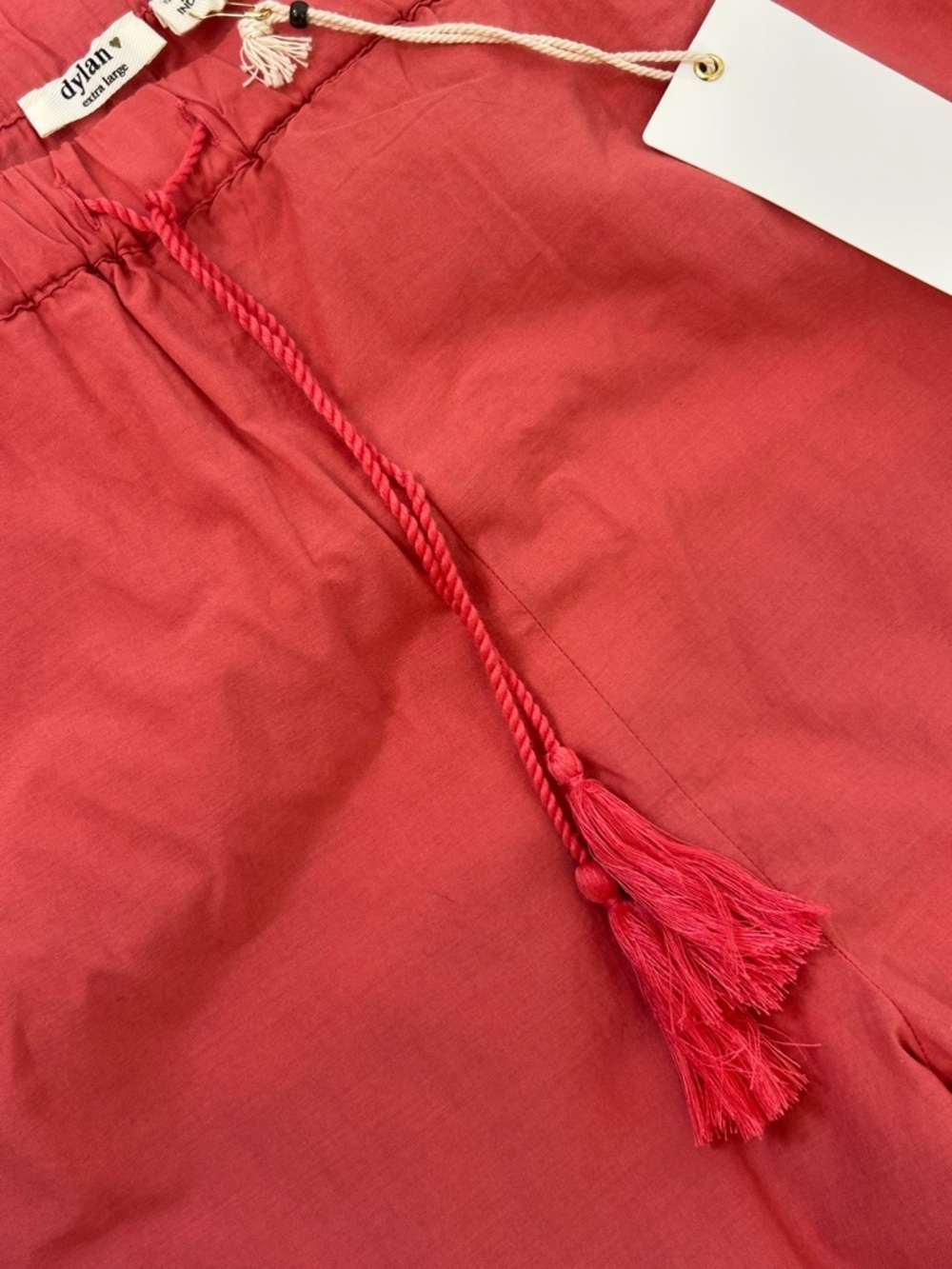 NWT Dylan Coral Cotton Wide Leg Pants With Eyelet Lace Hem Boho - XL - Picture 4 of 6